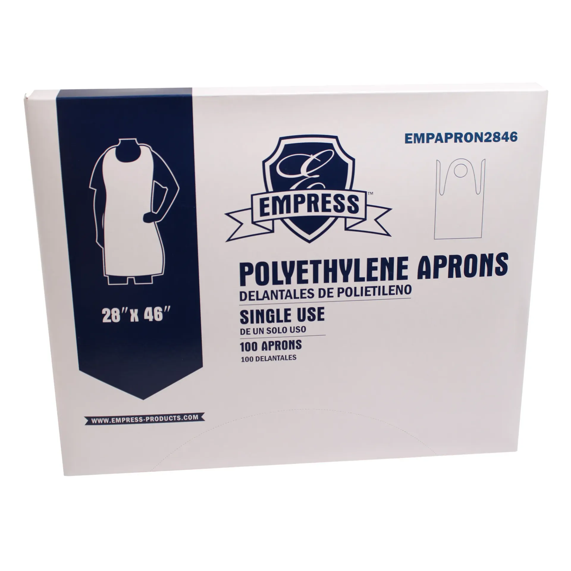 [EMPAPRON2846] 28x46” POLYETHYLENE APRON 10/100CT