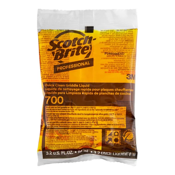 [700CC] SCOTCH-BRITE 3.2OZ LIQUID GRIDDLE QUICK CLEAN PACKETS 40CT